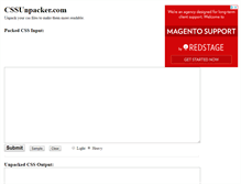 Tablet Screenshot of cssunpacker.com